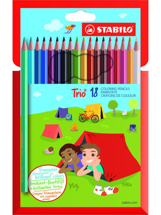 фото Набор цветных карандашей trio, 18 цветов stabilo