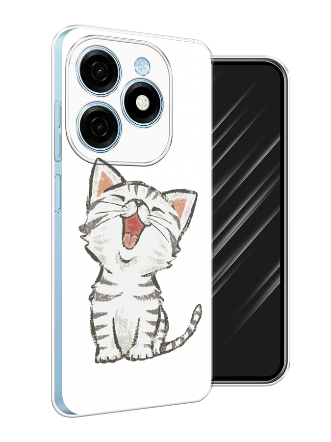 

Чехол Awog на Tecno Spark 20 "Котенок рисованный", Серый;белый, 304750-1