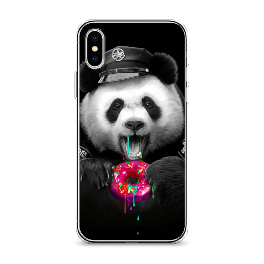 фото Силиконовый чехол "панда police" на apple iphone xs max (10s max) awog