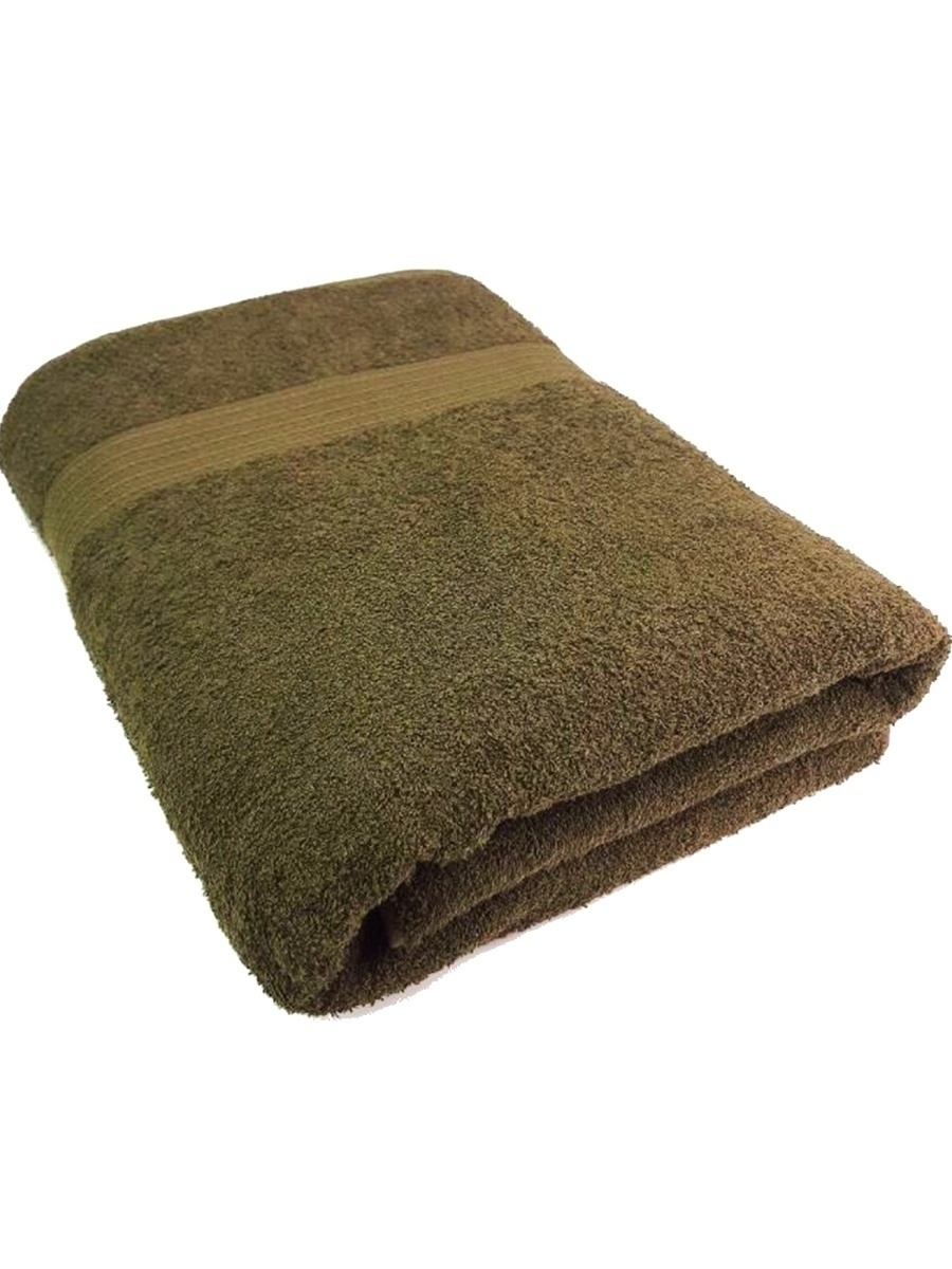 фото Махровое полотенце 100х180 для бани, ванной, бассейна, хлопок 100%. цвет оливковый бтк