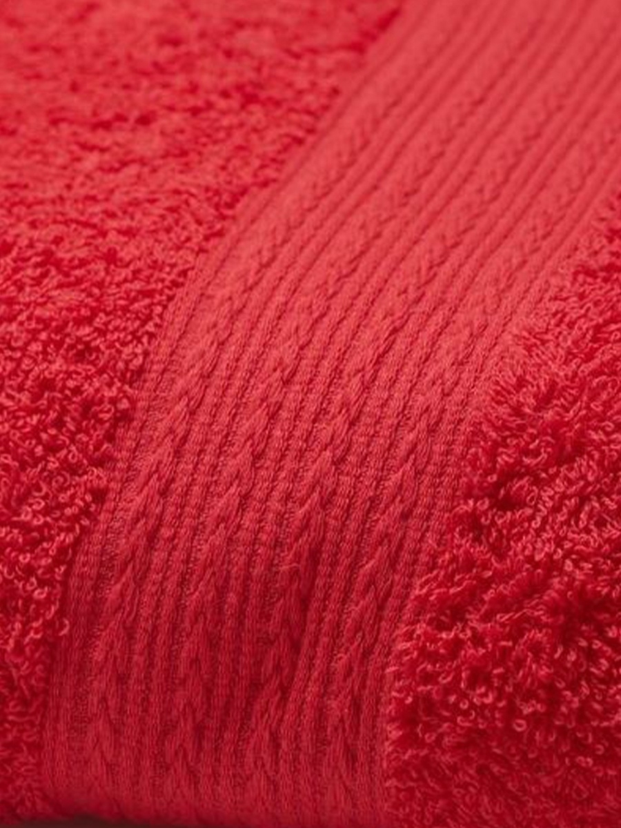 фото Махровое полотенце 100х180 для бани, ванной, бассейна, хлопок 100%. цвет красный бтк