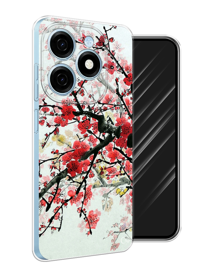 

Чехол Awog на Tecno Spark 20 "Сакура", Розовый;черный, 304750-1