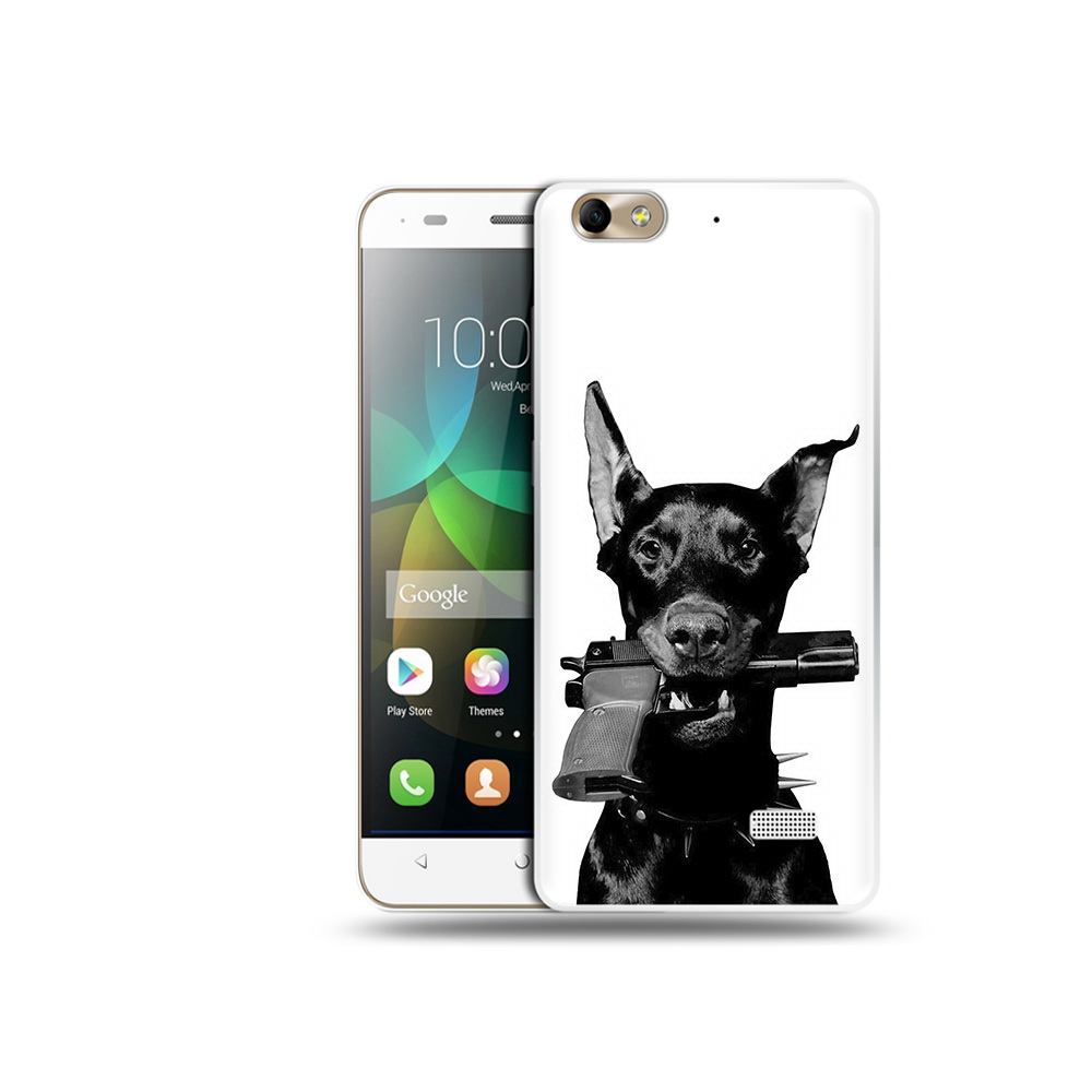 

Чехол MyPads Tocco для Honor 4C доберман с пистолетом (PT10946.43.331), Прозрачный, Tocco