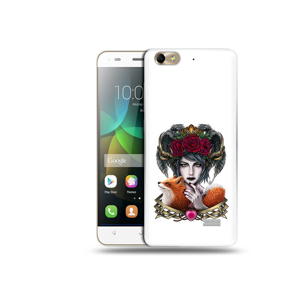 

Чехол MyPads Tocco для Honor 4C девушка с лисой (PT10946.43.314), Прозрачный, Tocco