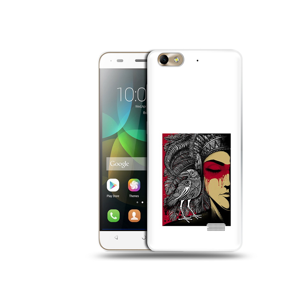 

Чехол MyPads Tocco для Honor 4C девушка с вороном в абстракции (PT10946.43.311), Прозрачный, Tocco