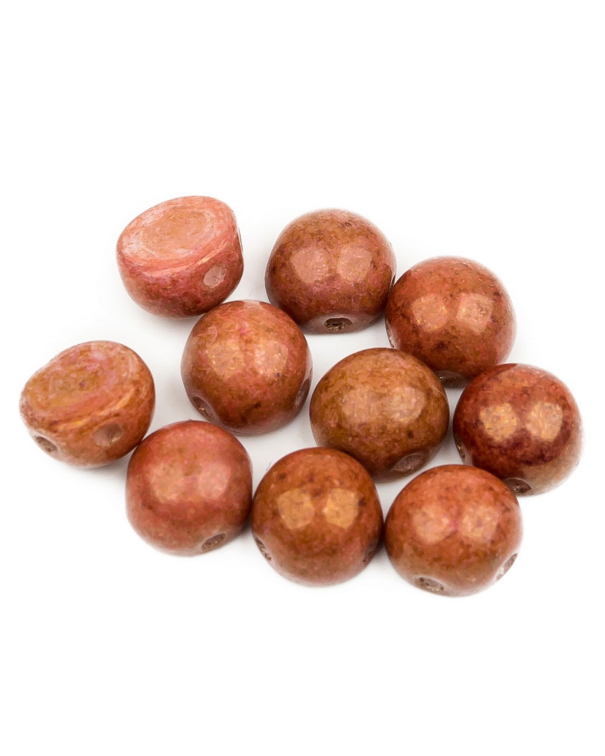 Бусины Czech Beads Cabochon bead, 6 мм Chalk White Gold Luster, 10 шт