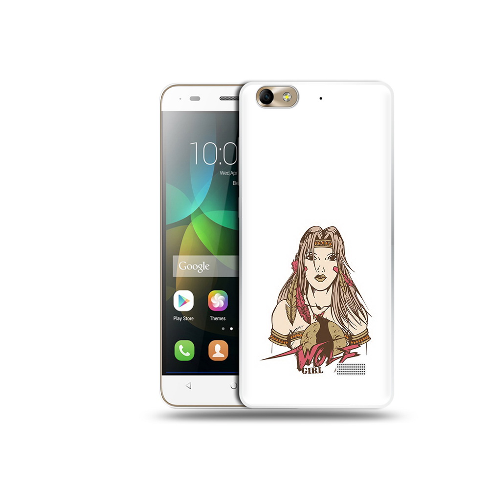

Чехол MyPads Tocco для Honor 4C девушка волк (PT10946.43.306), Прозрачный, Tocco
