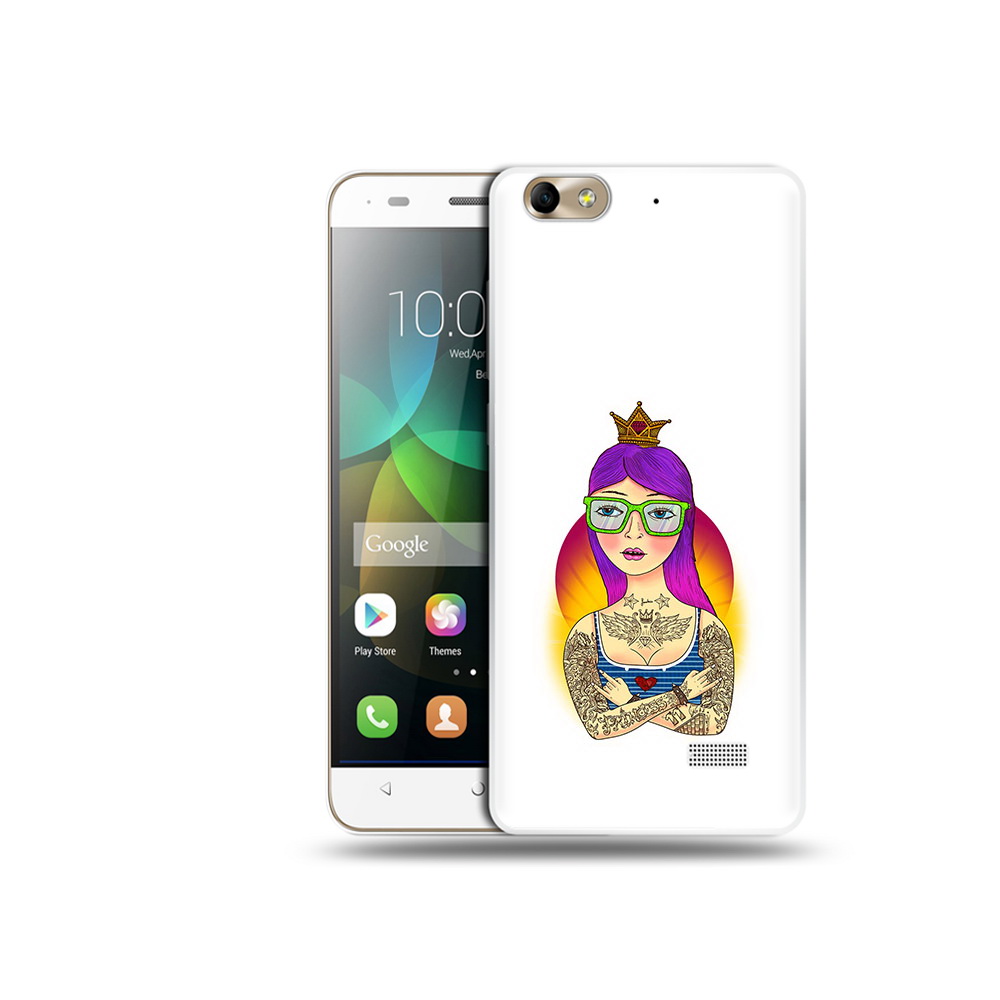 

Чехол MyPads Tocco для Honor 4C девушка в татуировках с короной (PT10946.43.305), Прозрачный, Tocco