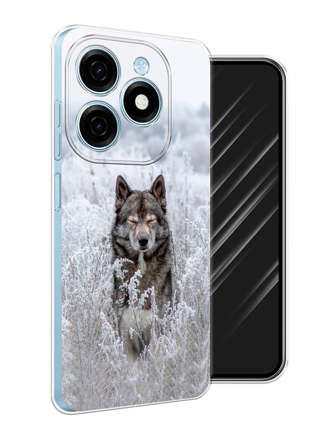

Чехол Awog на Tecno Spark 20 "Волк в поле", Белый;черный, 304750-1