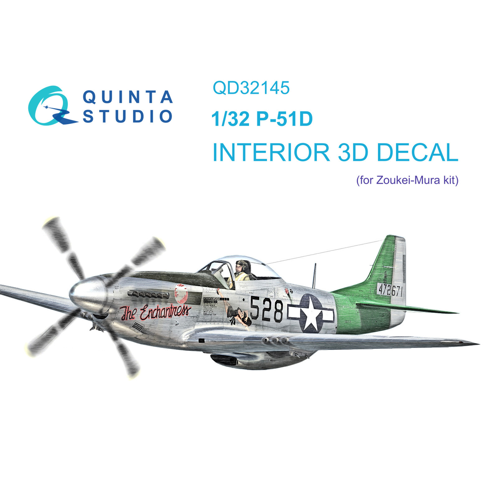 

3D Декаль Quinta Studio интерьера кабины P-51D Mustang QD32145, Цветной