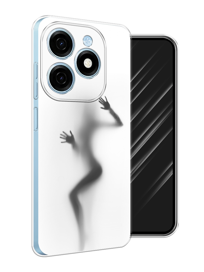 

Чехол Awog на Tecno Spark 20 "Девушка в душе", Серый;белый;черный, 304750-1