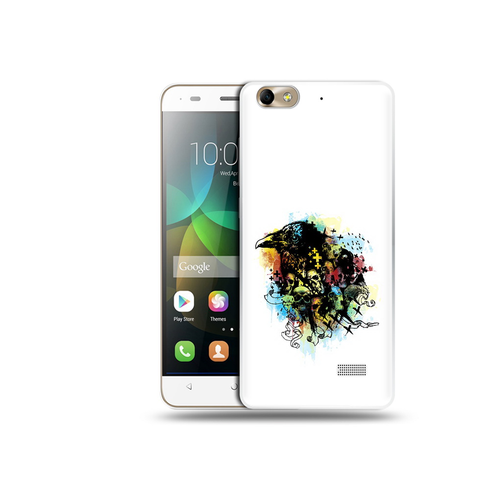 

Чехол MyPads Tocco для Honor 4C ворон и черепа (PT10946.43.273), Прозрачный, Tocco