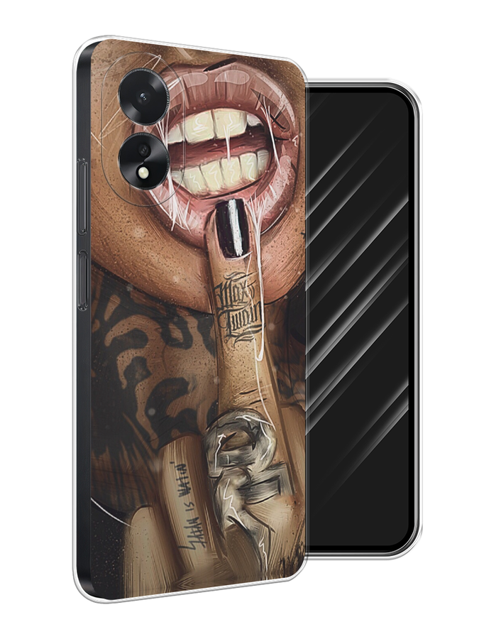 

Чехол Awog на Oppo A38 "Девушка с татуировками", Бежевый;розовый;черный, 2515350-1