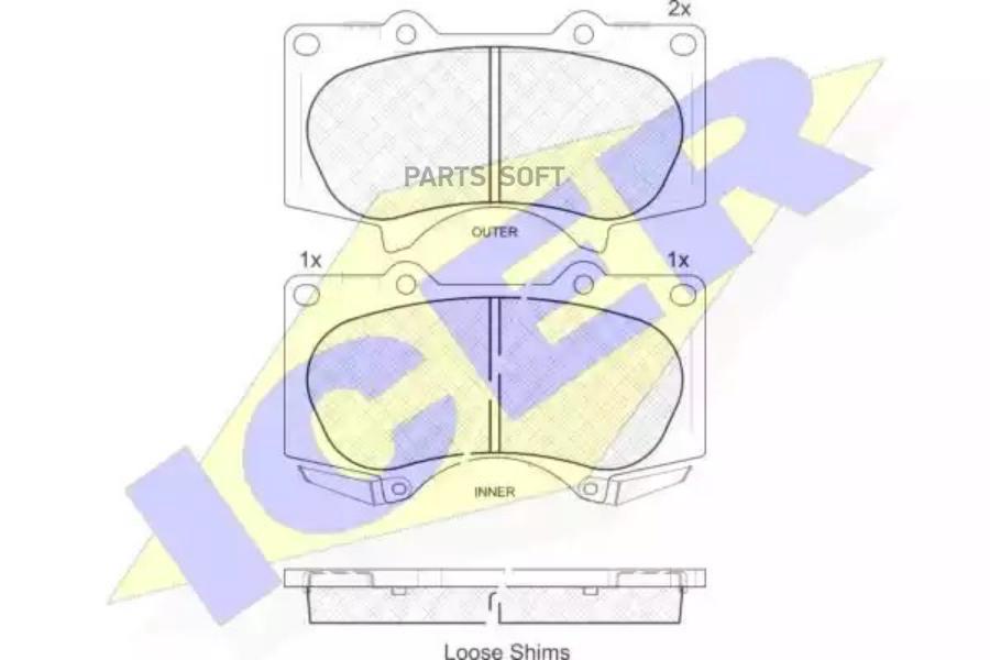 

Колодки Передние Lexus / Toyota / Mitsubishi Icer 181665 Icer арт. 181665