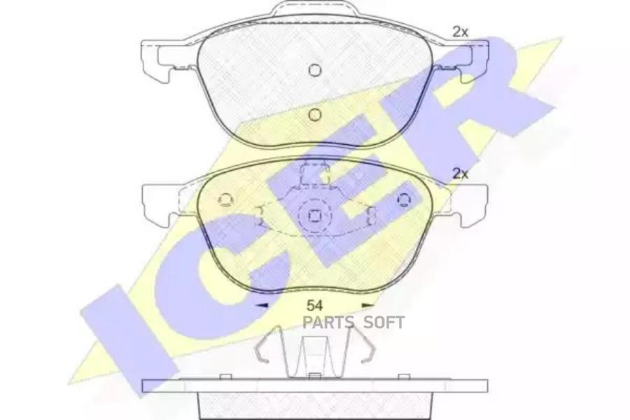 

Колодки Передние Ford Focus 2 Mazda Volvo Icer 181617 Icer арт. 181617