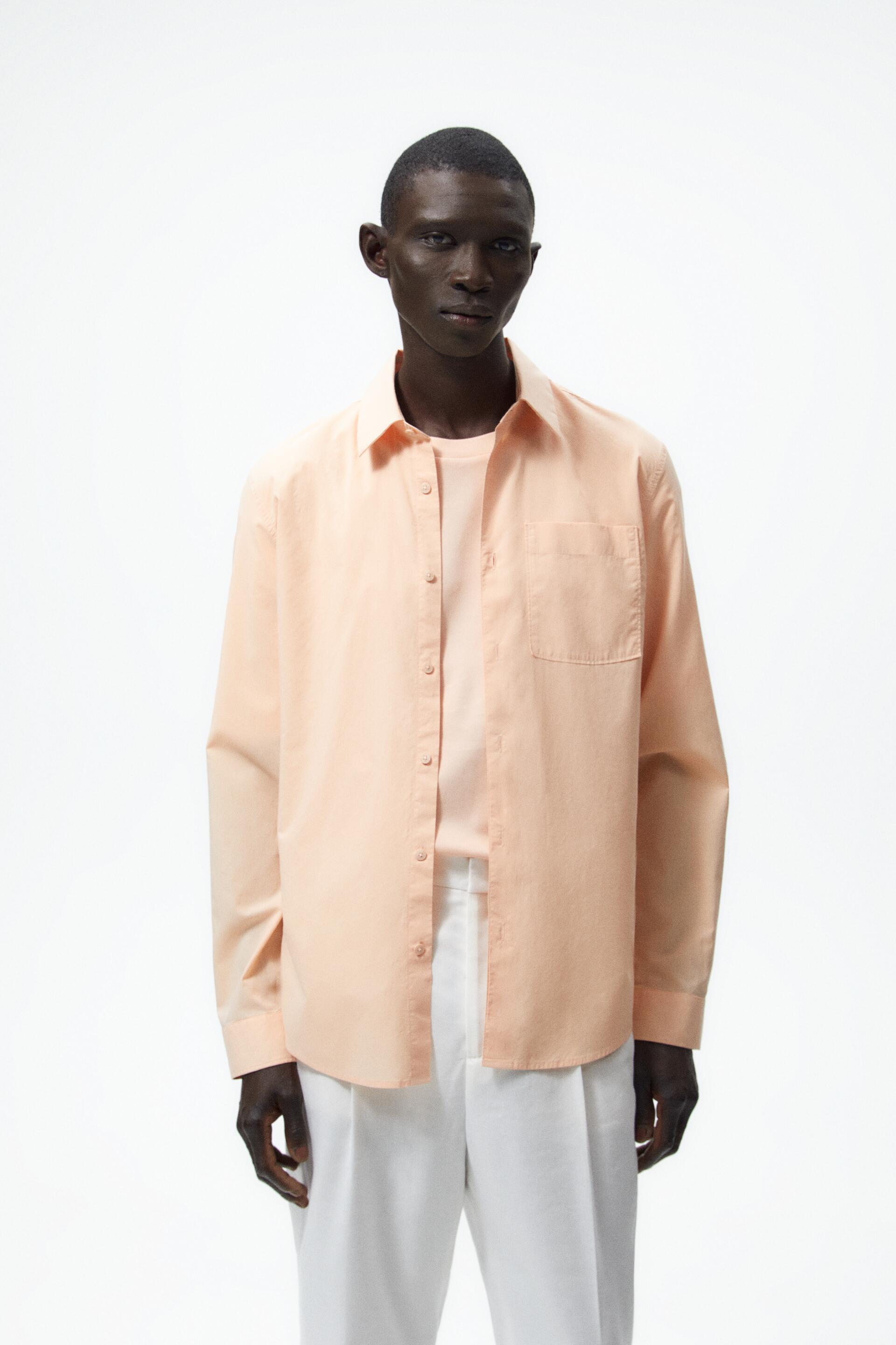 

Рубашка мужская ZARA 02688222 оранжевая L (доставка из-за рубежа), 02688222