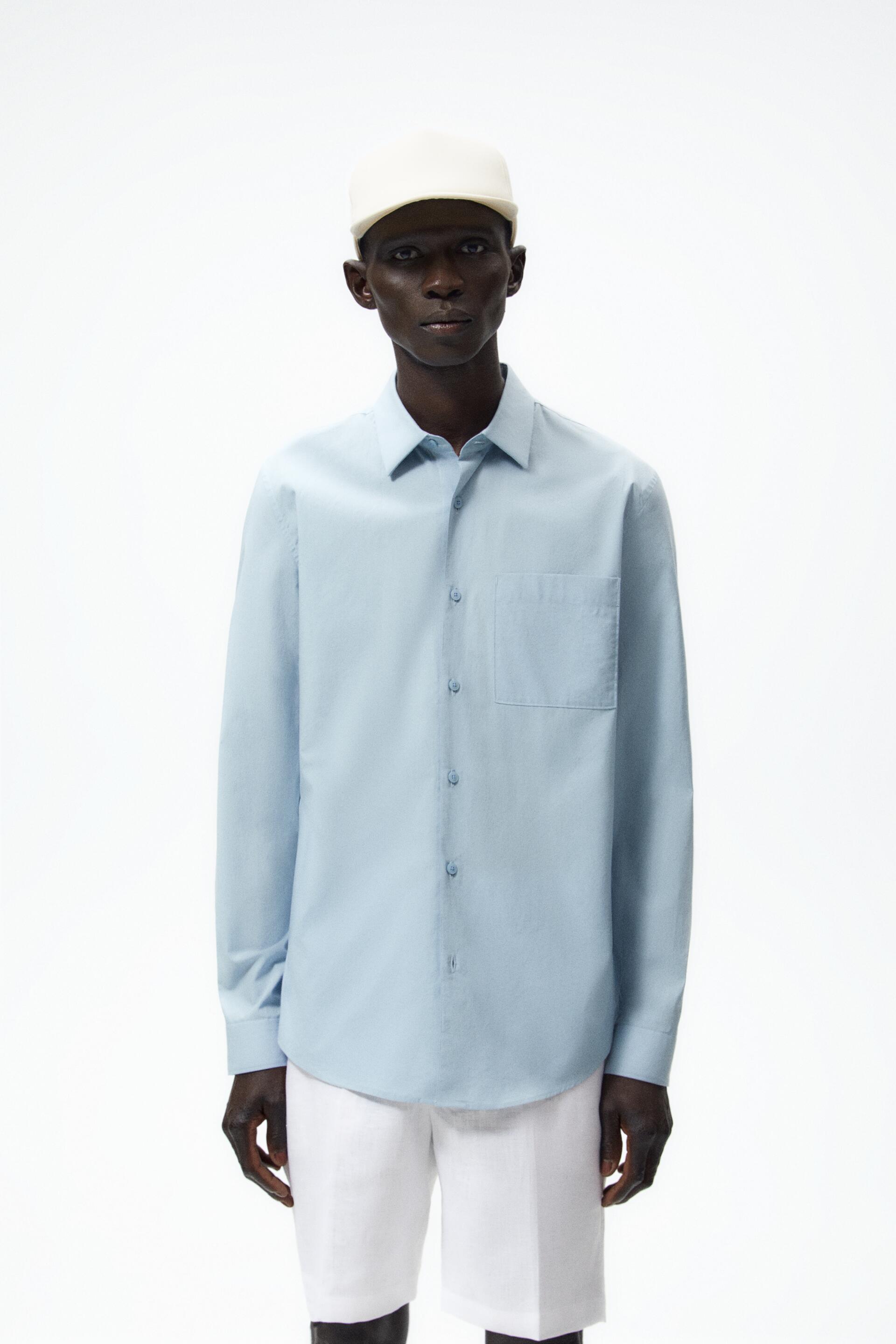 

Рубашка мужская ZARA 02688222 голубая S (доставка из-за рубежа), 02688222