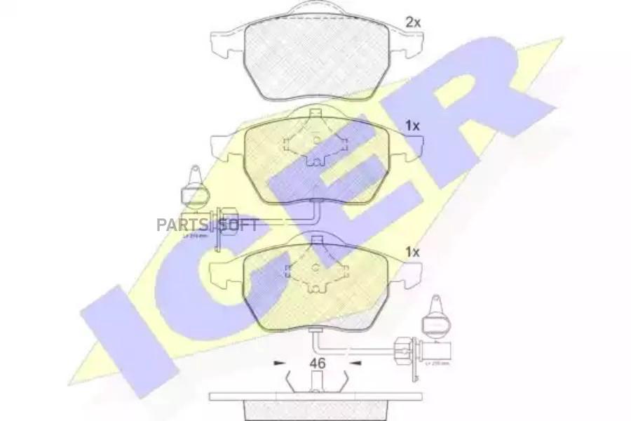 

Колодки Передние С Датчиком Ad A4/A6 98-> Vw B5 00-> Однопоршневые Icer 181362 Icer арт. 1