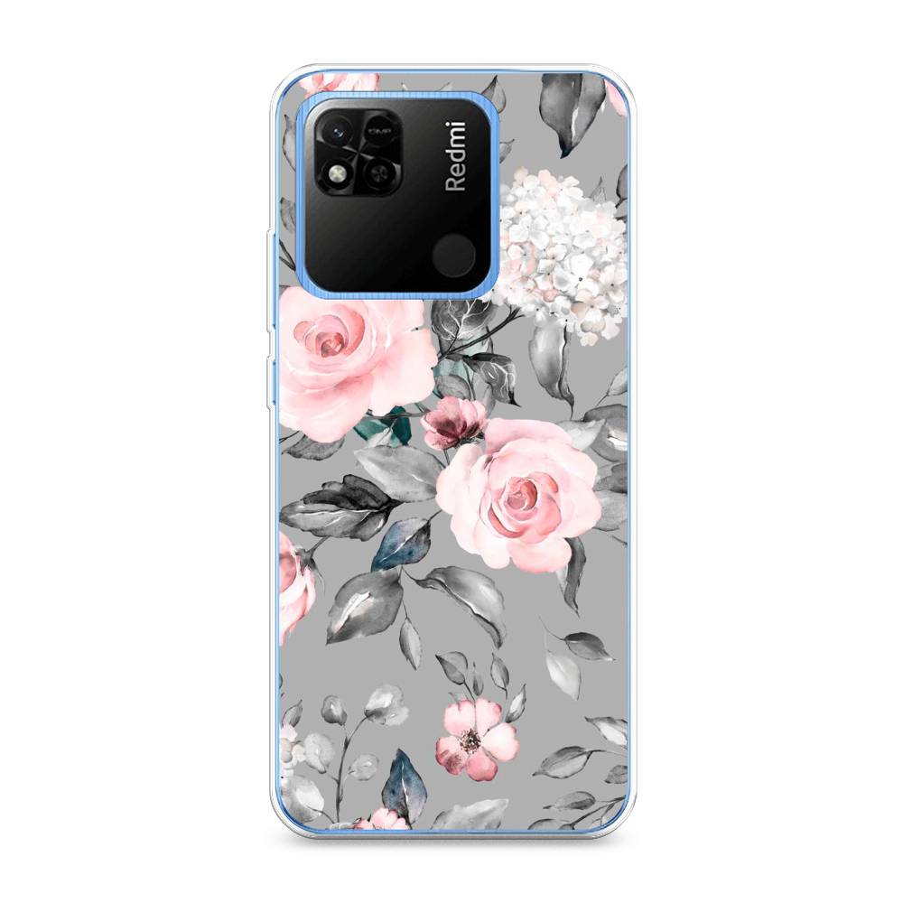 фото Силиконовый чехол "розы на сером" на xiaomi redmi 10a awog