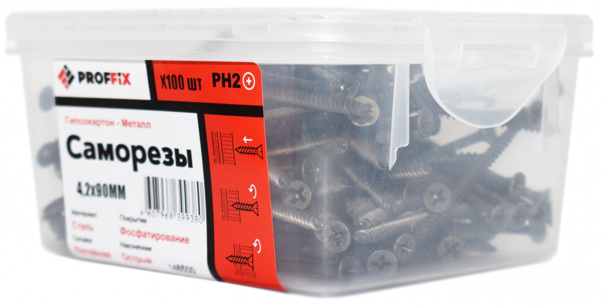 

Саморез PROFFIX ГМ гипсокартон-металл 4,2х90 (100 шт) 146500