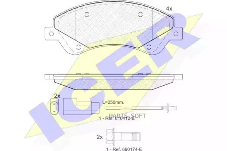 Колодки Передние Ford Transit 2.2-2.4 2006-> Icer 141792 Icer арт. 141792