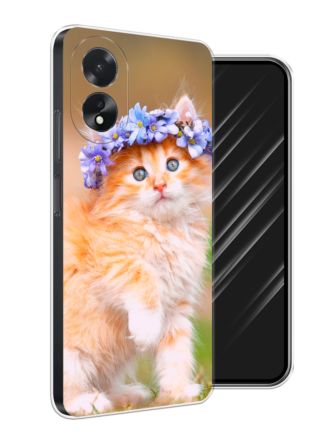 

Чехол Awog на Oppo A38 "Рыжий кот в венке", Коричневый;синий, 2515350-1