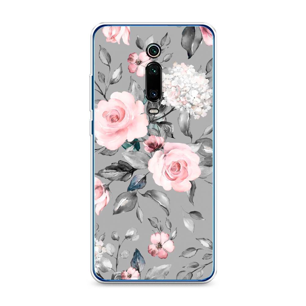 

Силиконовый чехол "Розы на сером" на Xiaomi Mi 9T Pro, 35850-8