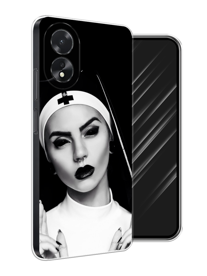 

Чехол Awog на Oppo A38 "Черная монашка", Серый;черный, 2515350-1