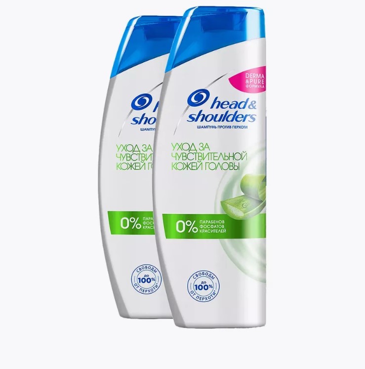 

Шампунь Head & Shoulders Уход за чувствительной кожей головы с алоэ вера 400 мл х2 шт