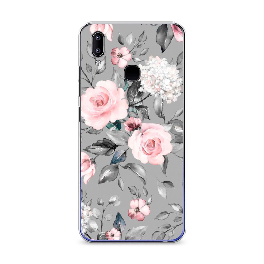 

Силиконовый чехол "Розы на сером" на Vivo Y93 Lite, 263950-8