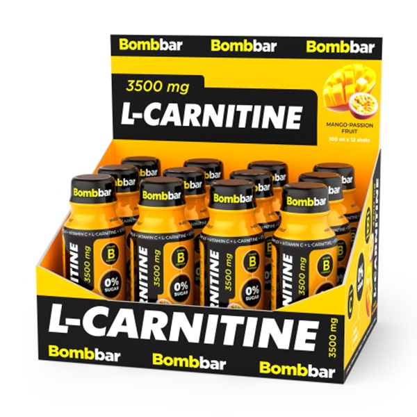 

Л-картнитин BOMBBAR L-Carnitine 3500, Манго-Маракуйя, 12шт по 100мл, L-Carnitine 3500