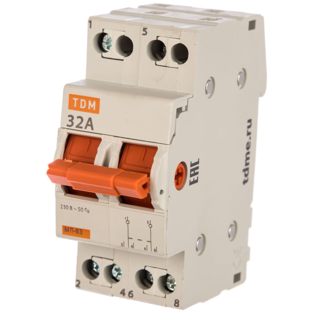 фото Tdm модульный переключатель трехпозиционный мп-63 2p 32а sq0224-0015 tdm electric