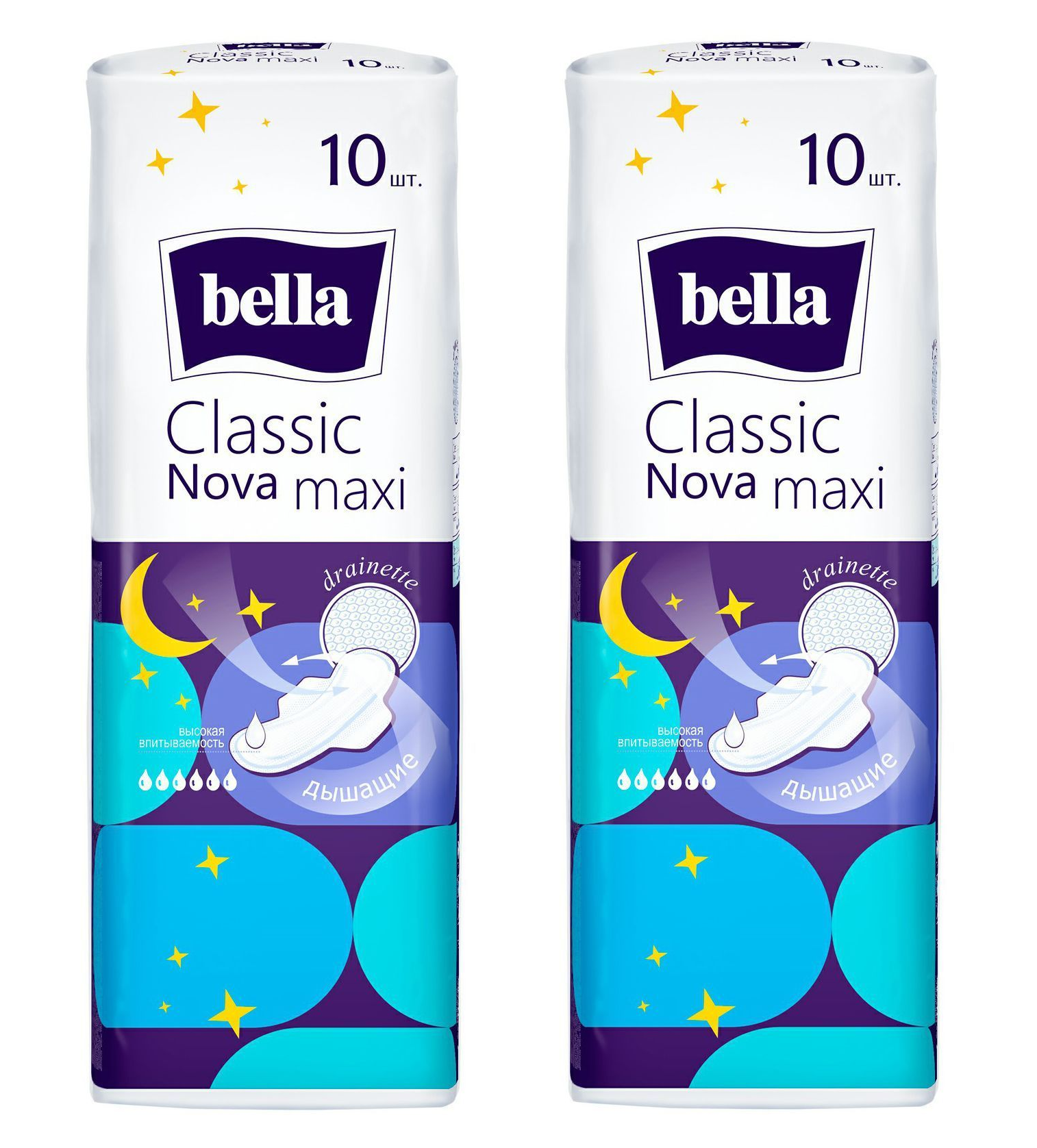 

Прокладки женские Bella Classic Nova Maxi, 10 шт х 2 упаковки