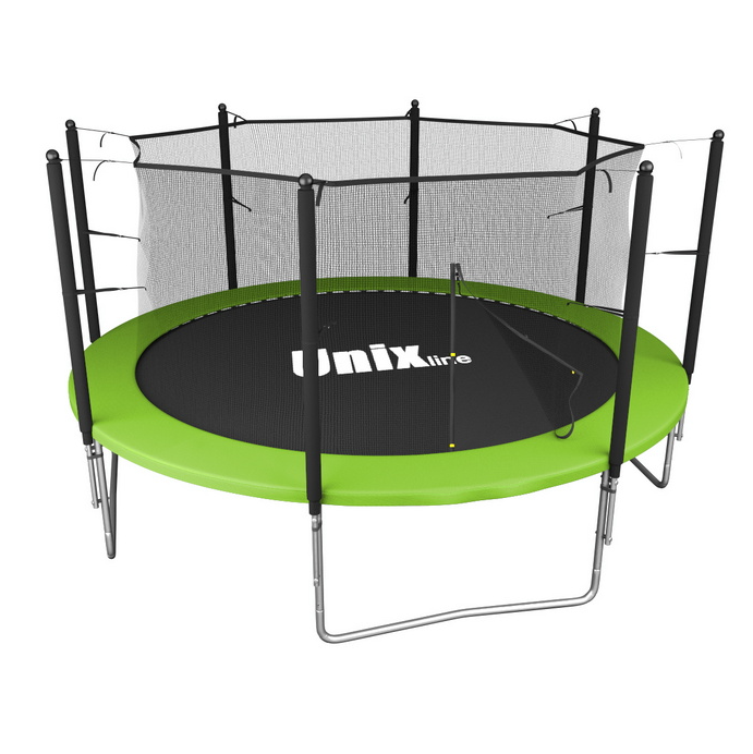 

Батут Unix Line Simple 12 ft Green (inside), Черный, с защитной сеткой