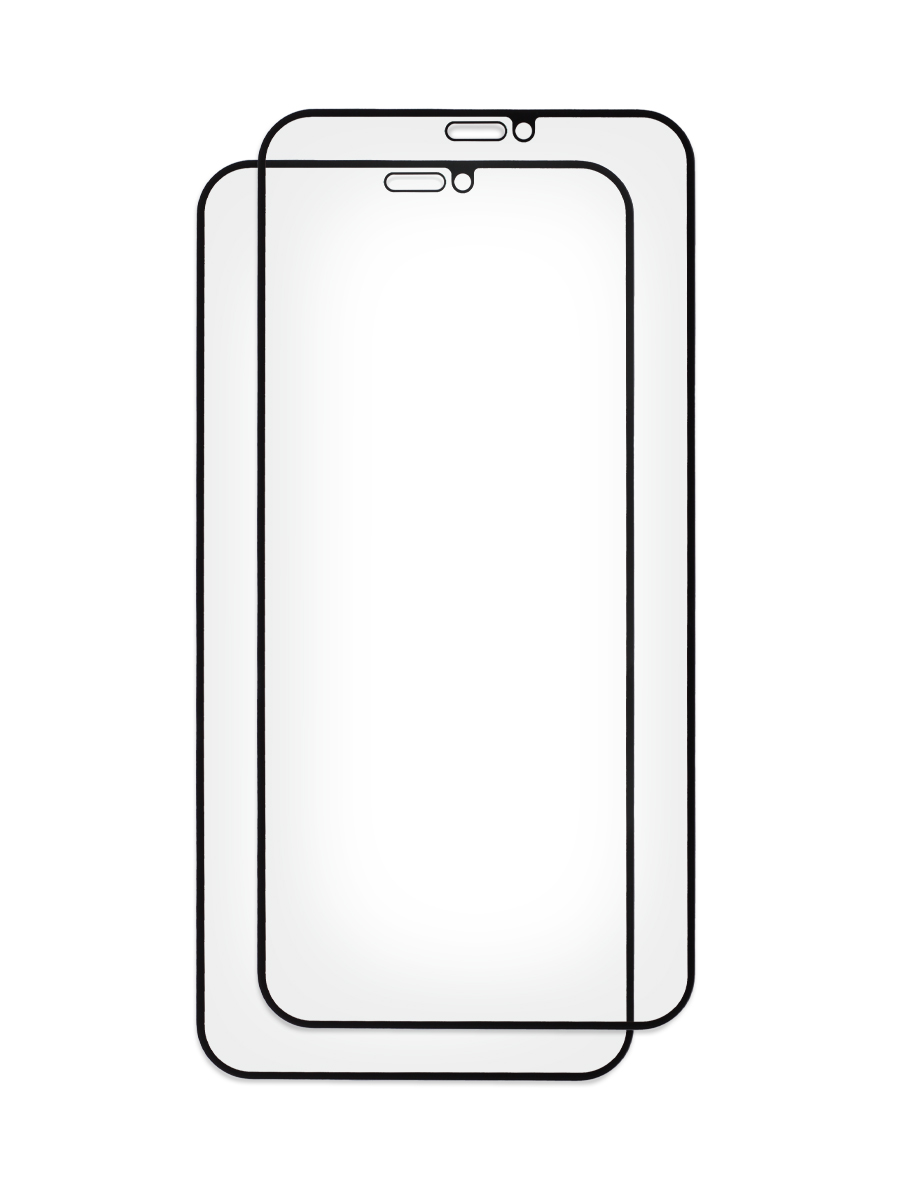 Защитное стекло 2 шт антишпион iPhone 12; iPhone 12 Pro полноэкранное; с рамкой
