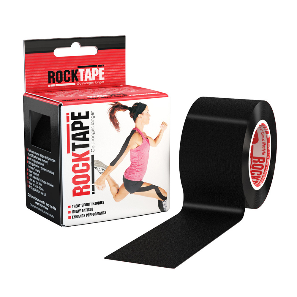 фото Кинезиотейп rock tape classic 21606 черный 500 см