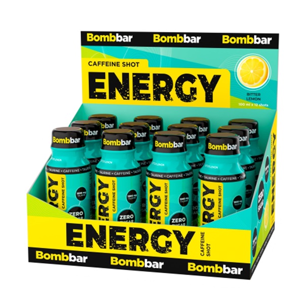 Шоты энергетические BOMBBAR ENERGY, Bitter Lemon, 12шт по 100мл