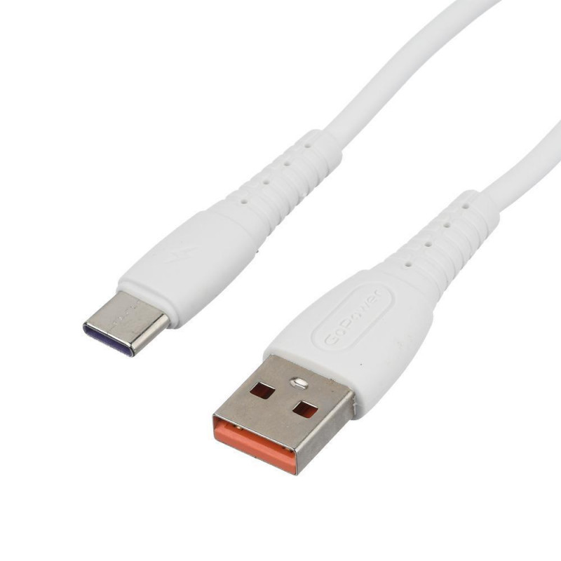 Кабель GoPower USB - Type-C, 1 м, белый (00-00022801)