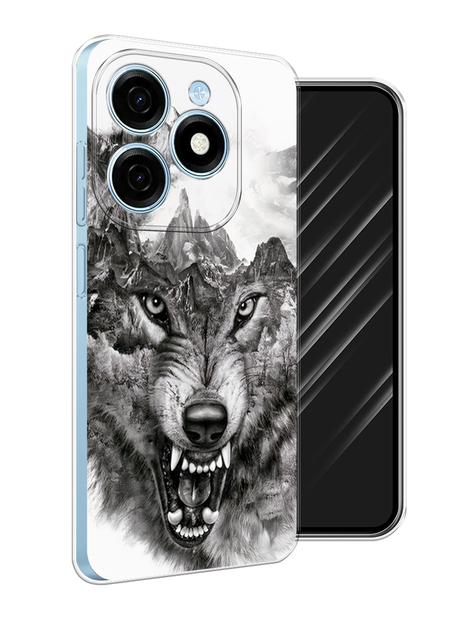

Чехол Awog на Tecno Spark 20 "Волк в горах", Серый;белый;бежевый, 304750-1