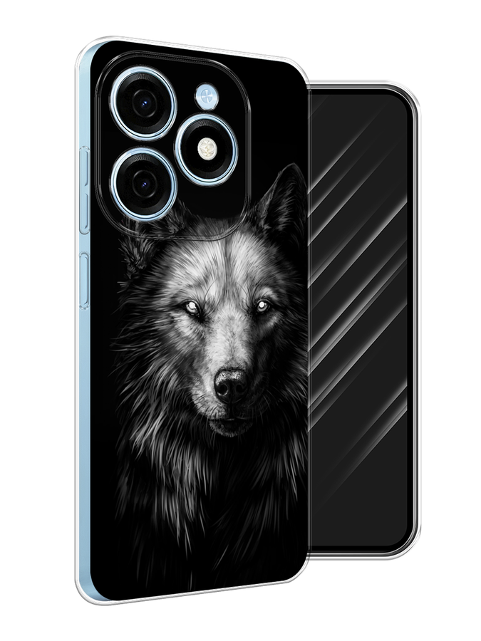 

Чехол Awog на Tecno Spark 20 "Волк черно белый", 304750-1