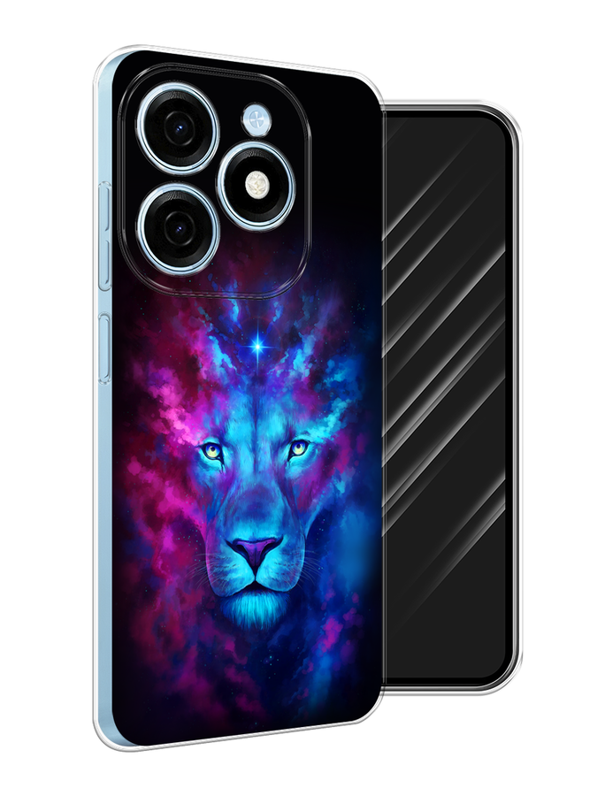 

Чехол Awog на Tecno Spark 20 "Космический лев", Голубой, 304750-1