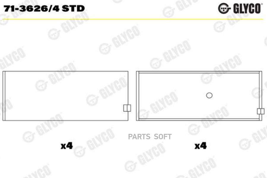 

GLYCO 71-3626 4 STD Вклад.шатун. OPEL ASTRA 1шт