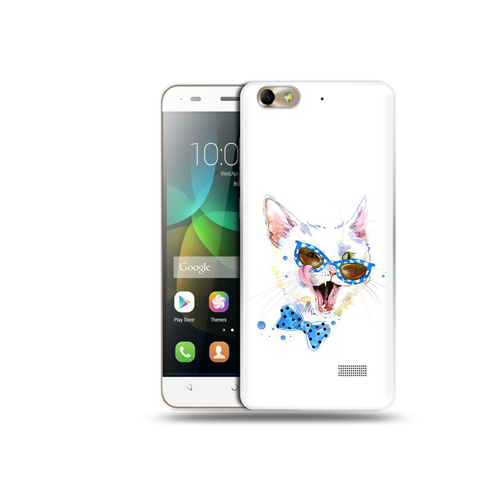 

Чехол MyPads Tocco для Honor 4C белый кот (PT10946.43.229), Прозрачный, Tocco