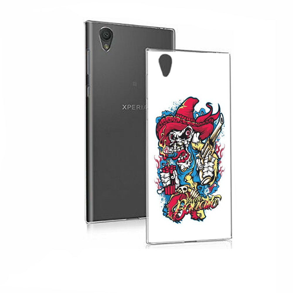 

Чехол MyPads Tocco для Sony Xperia E5 нарисованный скелет с писталетом (PT50363.248.513), Прозрачный, Tocco