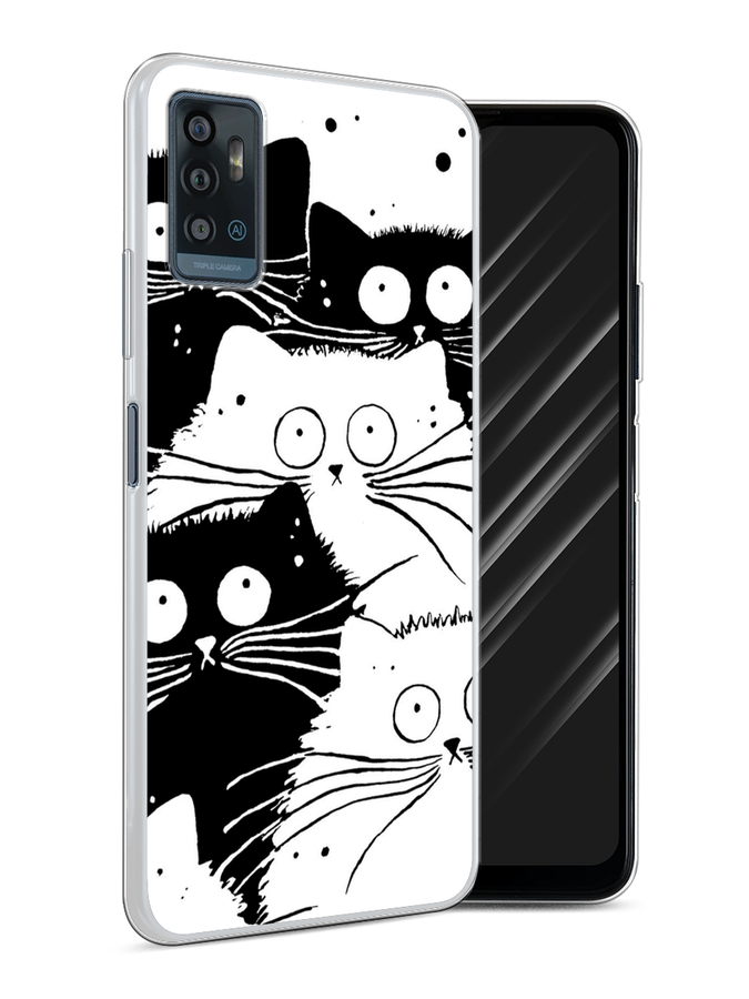 

Чехол Awog на ZTE Blade A71 / ЗТЕ Блэйд A71 "Коты черно-белые", Разноцветный, 134450-2