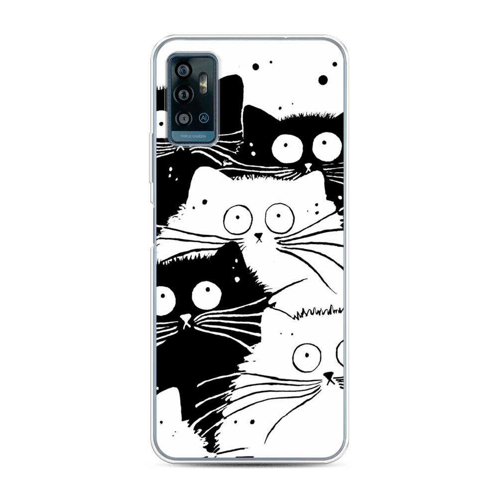 фото Чехол awog "коты черно-белые" для zte blade a71