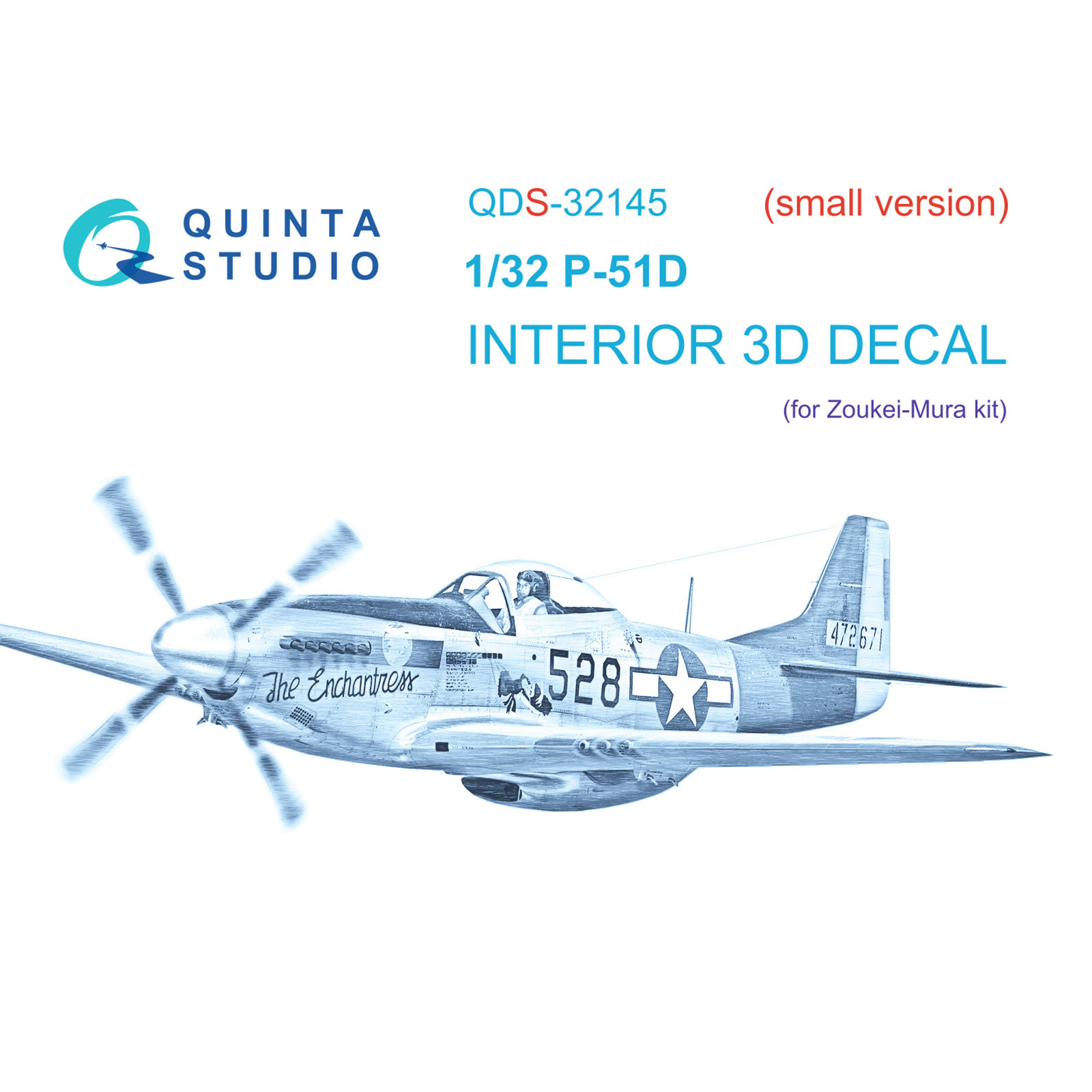 

3D Декаль Quinta Studio интерьера кабины P-51D Mustang QDS-32145, Цветной