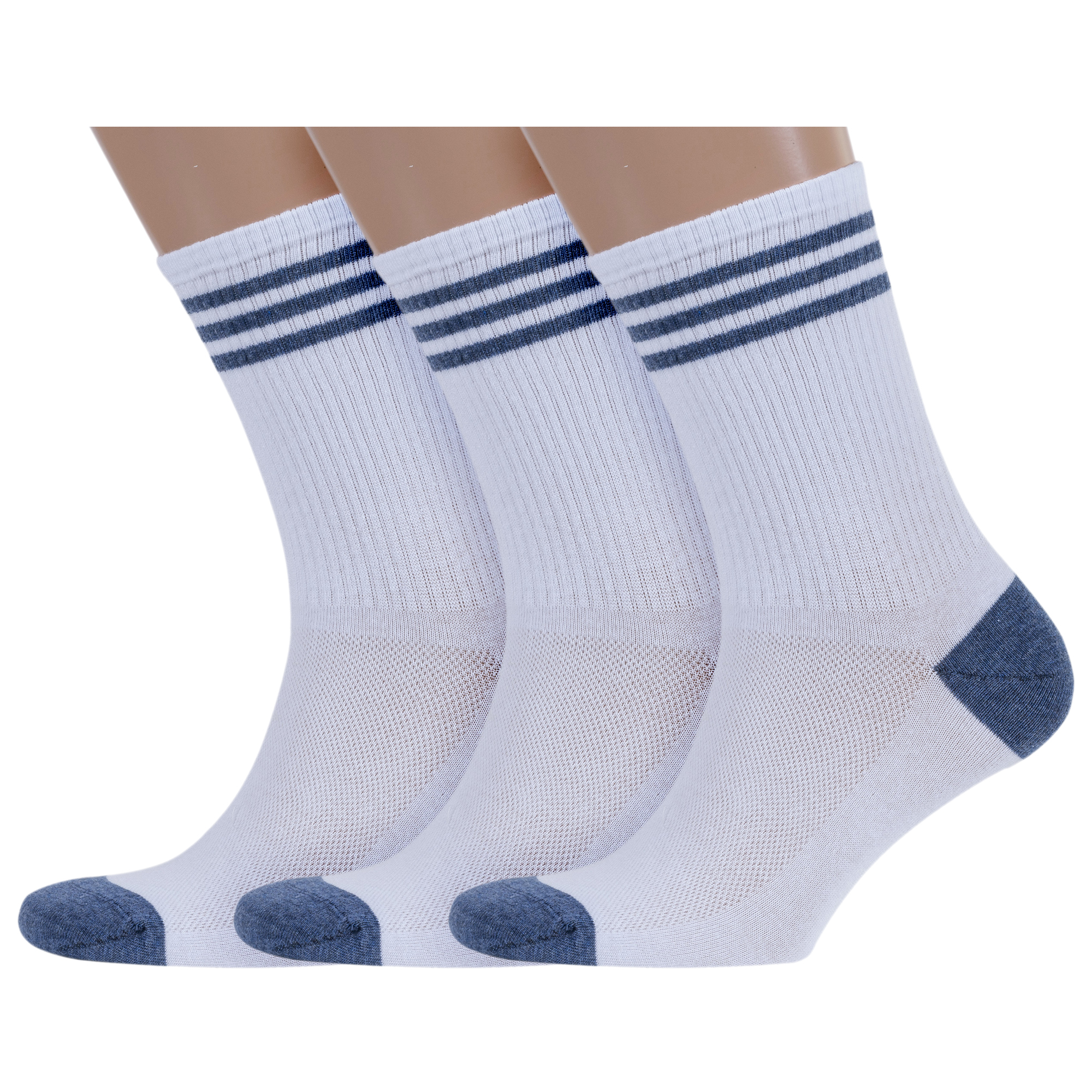 

Комплект носков мужских Rusocks 3-М3-13745 синих; белых 27-29, 3-М3-13745