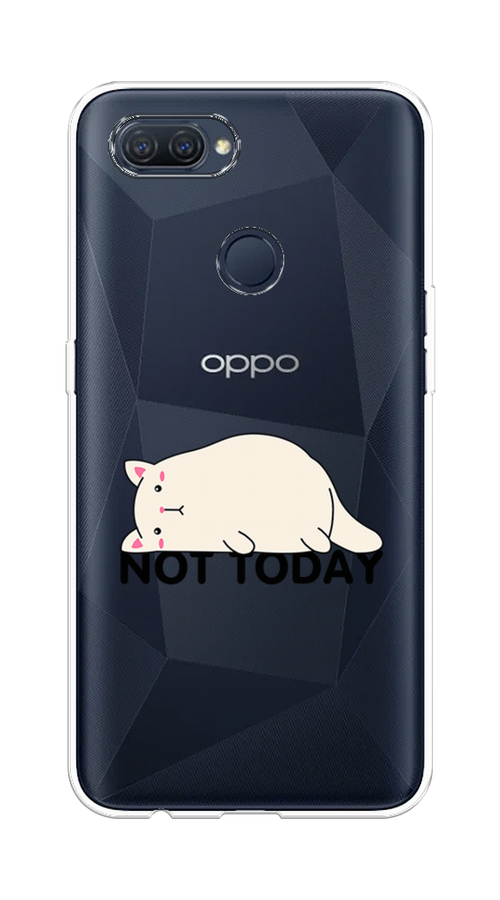 

Чехол на Oppo A12 "Cat not today", Белый;розовый;черный, 253450-1