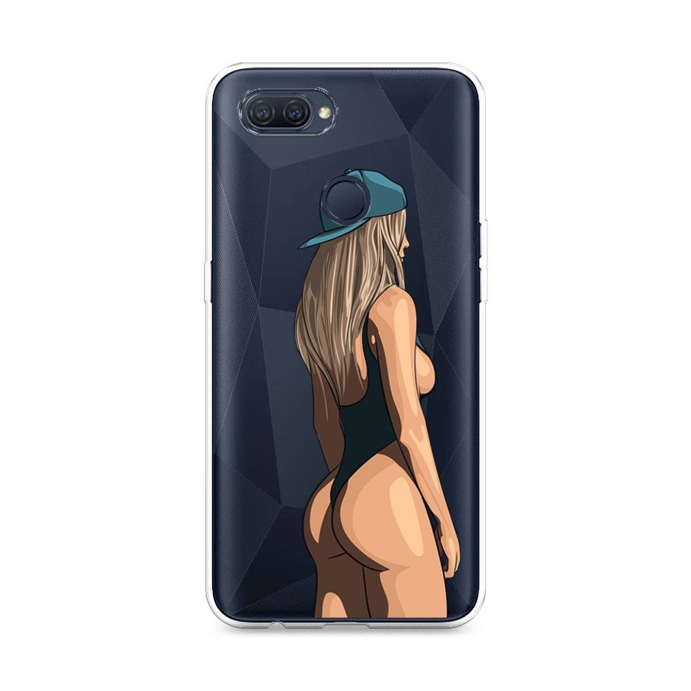 

Чехол для Oppo A12 "Девушка в черном купальнике", Зеленый;бежевый;черный, 253450-6